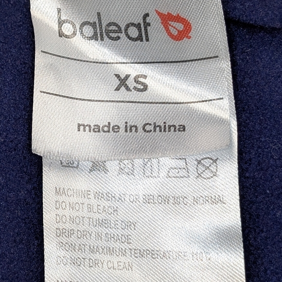 Baleaf Women's Navy Long Sleeve Thermal Fleece Baselayer Compression Shirt XS - Picture 3 of 6